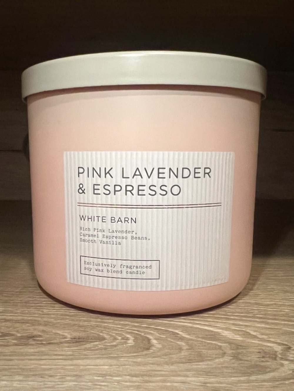 Pink Lavender and Espresso 3-wick candle